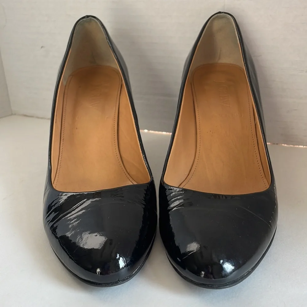 J. Crew shoes 7 Martina patent black wedges made in Italy